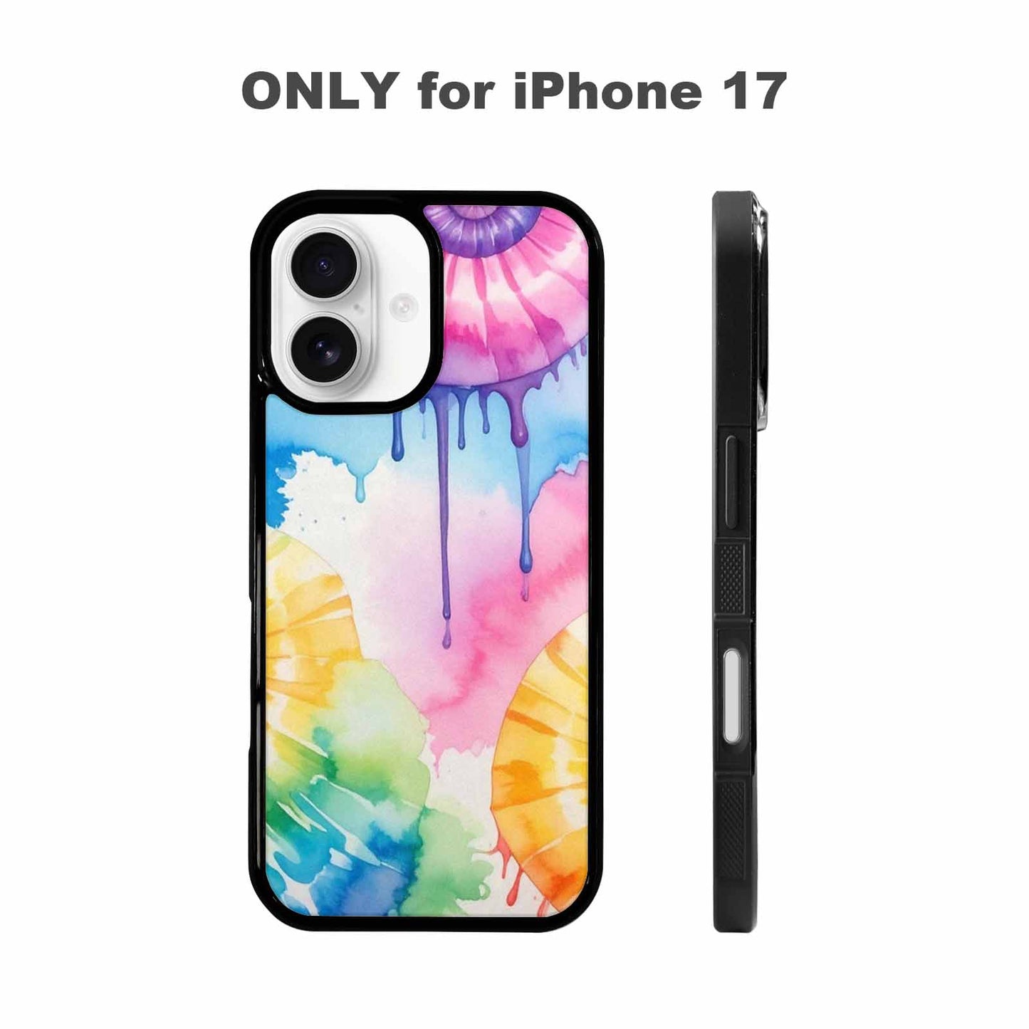 iPhone 17 Case — Dripping Tie Dye Spiral Custom Tie, Custom Print Case Cover