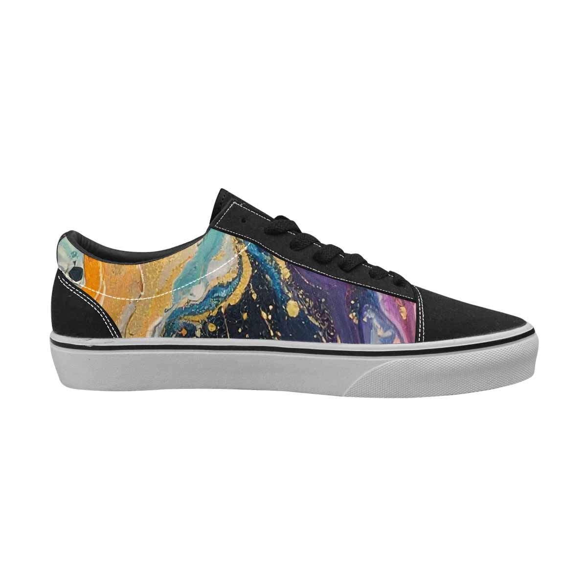 WOMEN'S Skulls  Marble Skulls Lace-Up Canvas Dark Academia Custom Sneakers