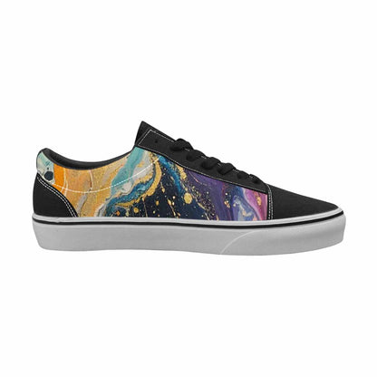 WOMEN'S Skulls  Marble Skulls Lace-Up Canvas Dark Academia Custom Sneakers