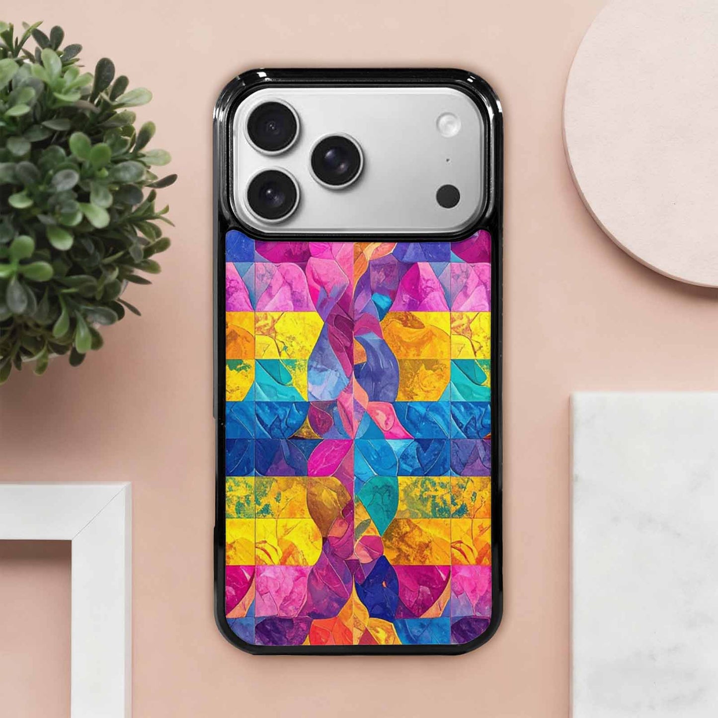 iPhone 17 Pro Max Case — Pansexual Flag Color Theme Original Art, Personalized Phone Case