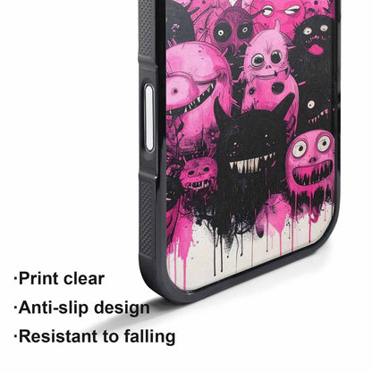 iPhone 17 Pro Max Case — Black &amp; Pink Ink Cartoon Cute, Unique Phone Case Design