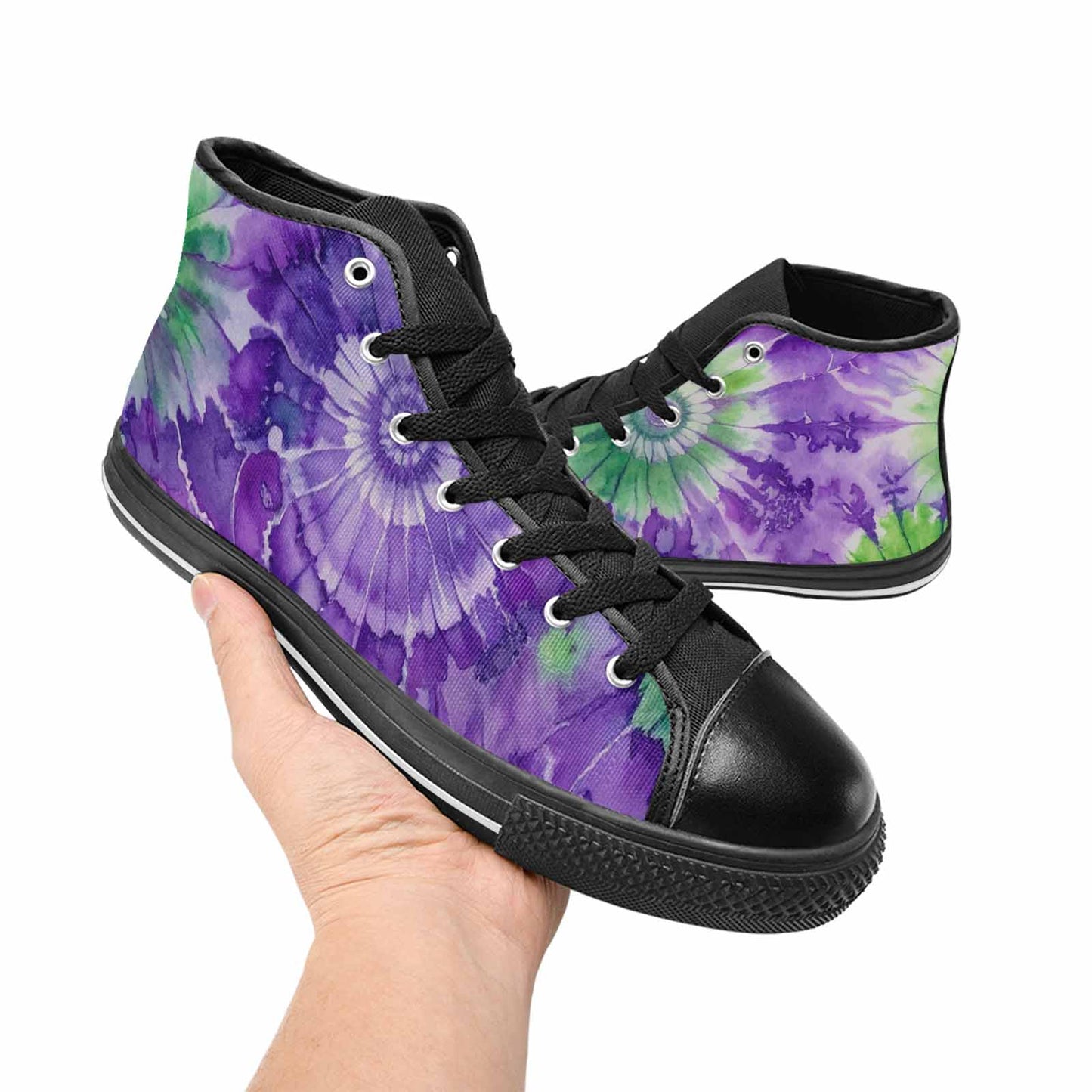 MEN'S Tie Dye - High Top Canvas Aesthetic Custom Sneakers