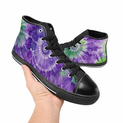 MEN'S Tie Dye - High Top Canvas Aesthetic Custom Sneakers