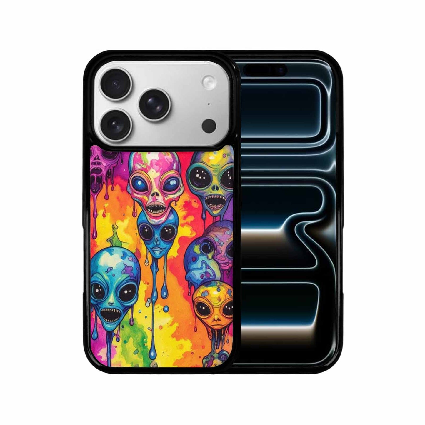 iPhone 17 Pro Case — Melting Aliens Pattern Hundreds Of Alien, Custom Art Phone Cover