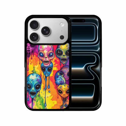 iPhone 17 Pro Case — Melting Aliens Pattern Hundreds Of Alien, Custom Art Phone Cover