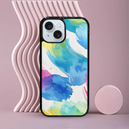 iPhone 15 Case — Trans Strong Watercolor Seamless Pattern Vibrant, Unique Phone Case Design