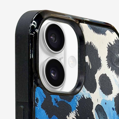 iPhone 16 Case — Animal Print Black Blue Ink Animal, Customized Protective Case