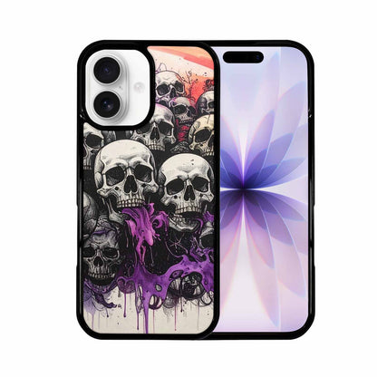 iPhone 17 Case — Black &amp; Purple Ink Gothic Skulls, Original Design Phone Case