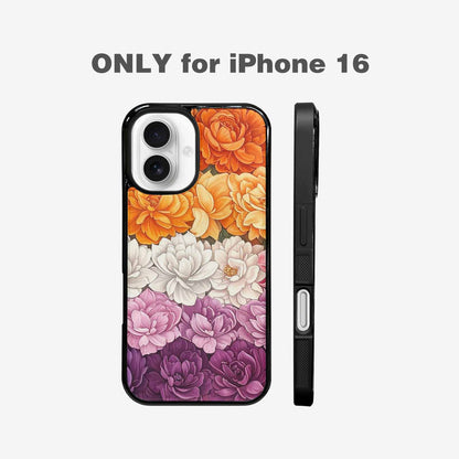 iPhone 16 Case — Lesbian Flag Color Theme Small Rainbow, Unique Phone Case Design