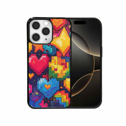 iPhone 15 Pro Max Case — Pixel Art 8 Bit Burst Pattern, Custom Art Phone Cover