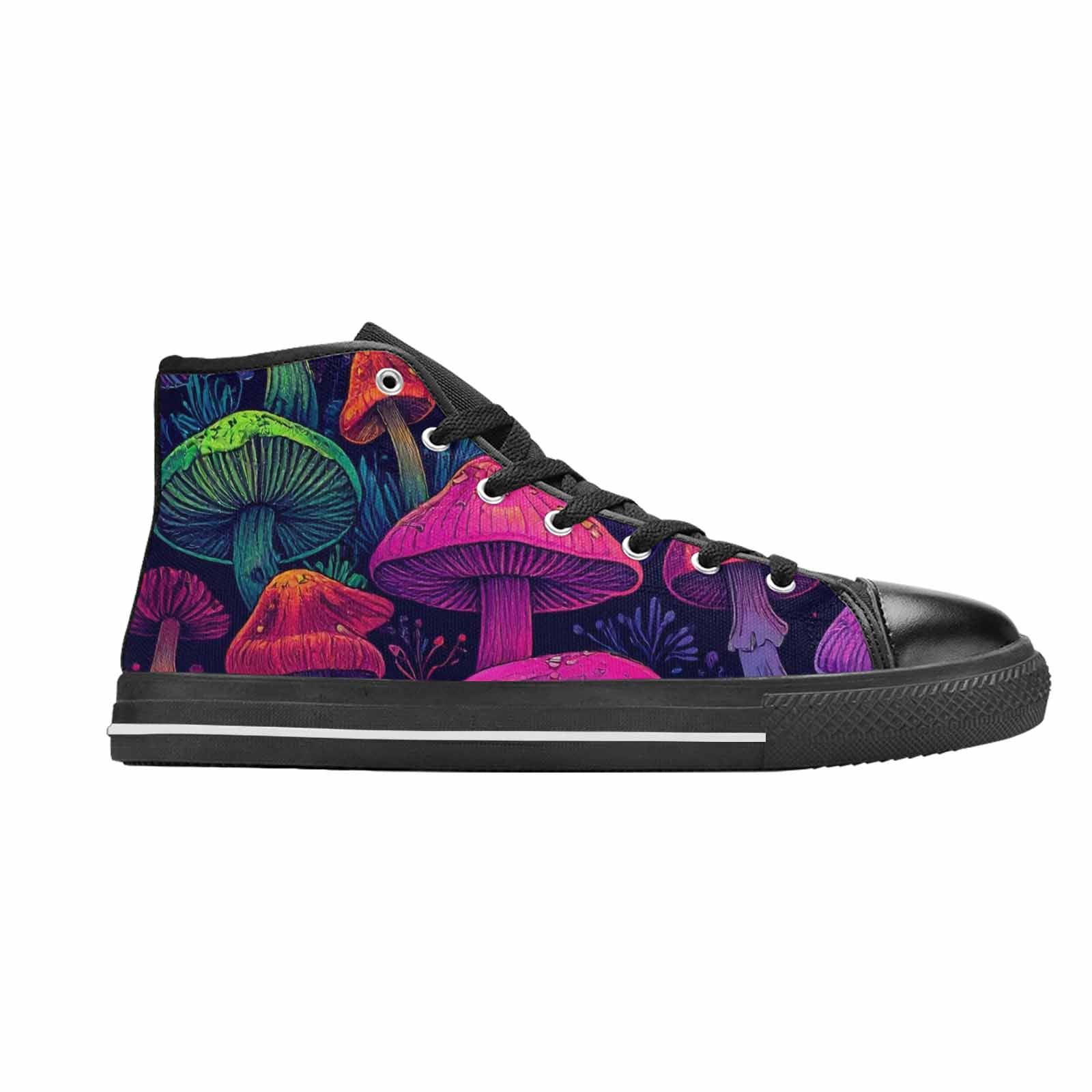 MEN'S Psychedelic Mushroom High Top Canvas Dark Academia Custom Sneakers