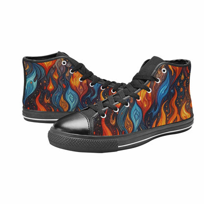 MEN'S Fire Flame High Top Canvas Dreamcore Custom Sneakers