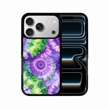 iPhone 17 Pro Case — Tie Dye Purple Green Blended Tie, Personalized Phone Case