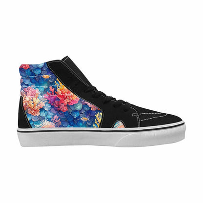 WOMEN'S Fish Scale Coral High Top Canvas Y2K Custom Sneakers