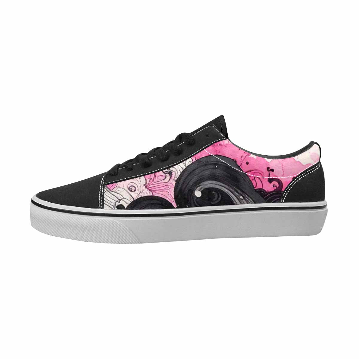 MEN'S Van Gogh Black & Pink Ink Canvas Boutique Kaleidoscope Custom Art Shoes