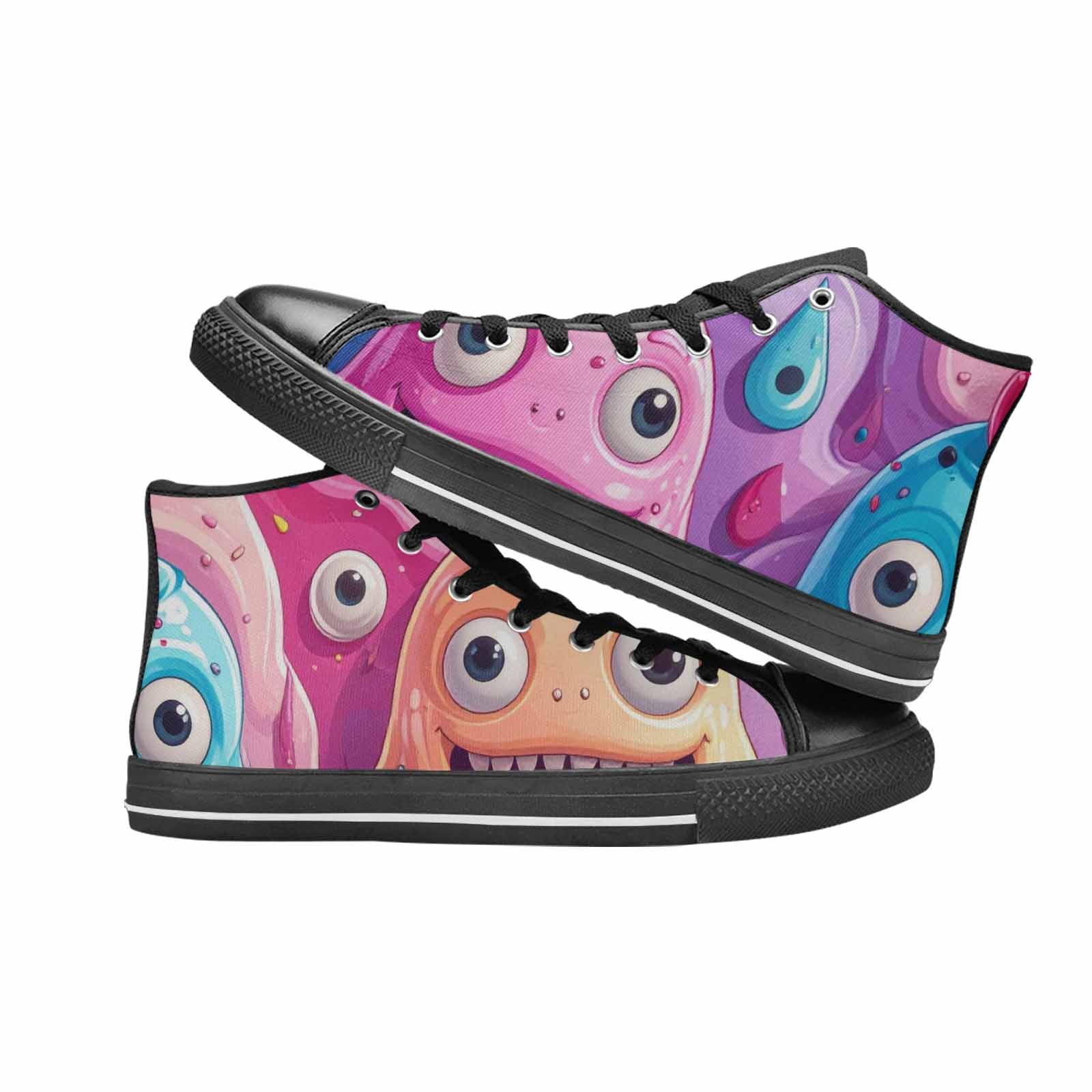 WOMEN'S Melting Icecream Monster Cherry High Top Canvas Dreamcore Shoes