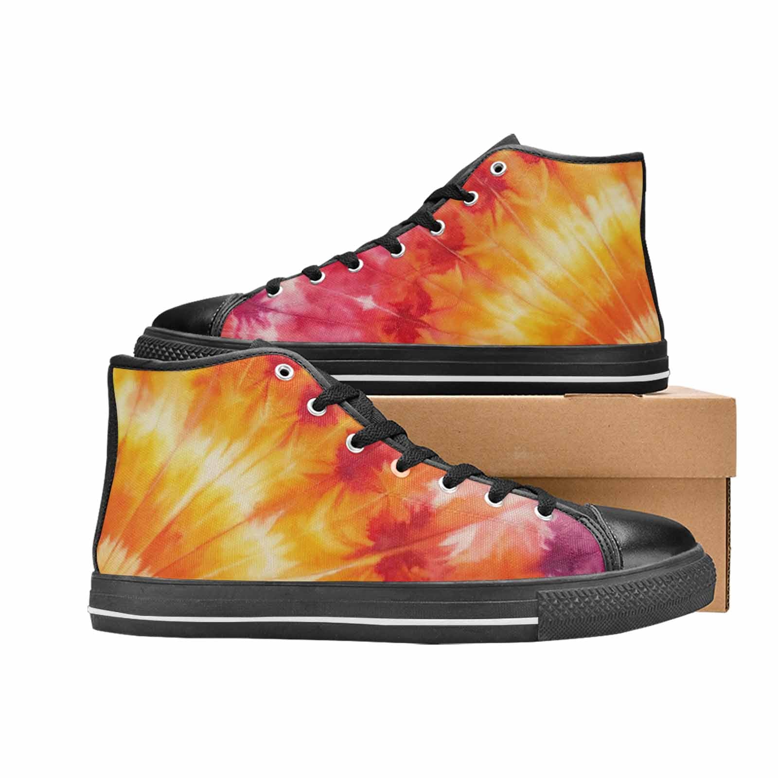 WOMEN'S Ombre Tie Dye Warm High Top Canvas Cottagecore Custom Sneakers