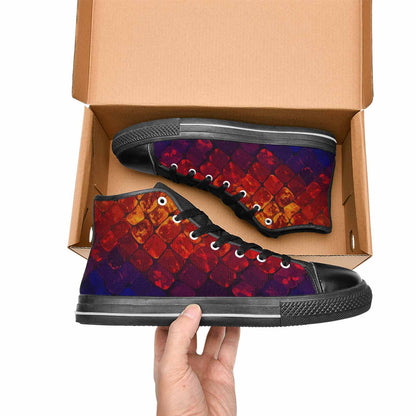 MEN'S Dark Snake Print High Top Canvas Aesthetic Sneakers
