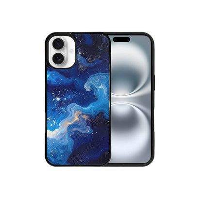 iPhone 16 Plus Case — Galaxy Art Blue Starfield Small Galaxy, Custom Print Case Cover