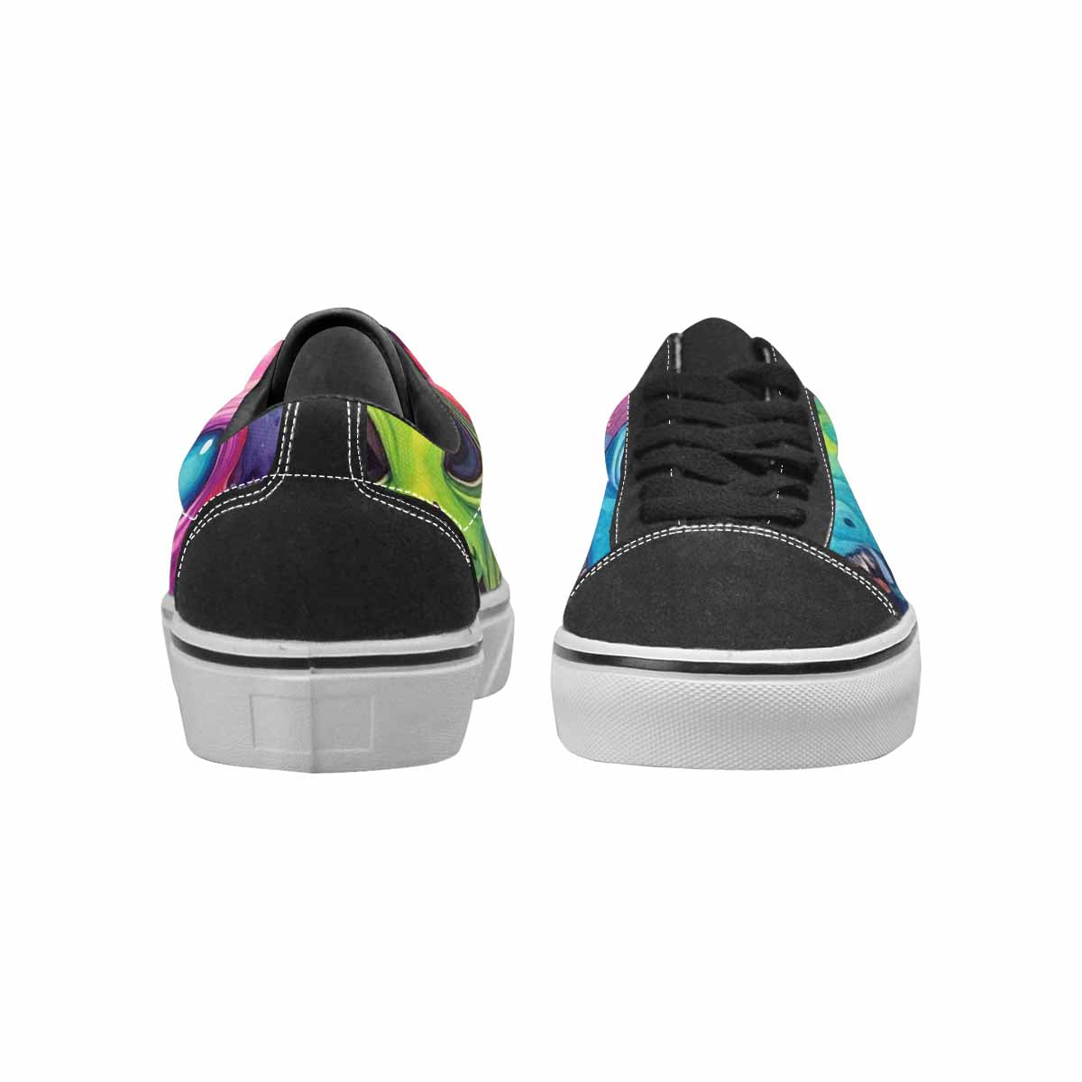 WOMEN'S Aliens  Tie Dye Lace-Up Canvas Neon Fantasy Custom Shoes