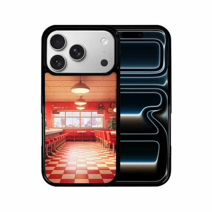 iPhone 17 Pro Case — Diner Cartoon Art Pattern Retro Vintage, Custom Printed Phone Case