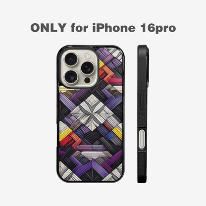 iPhone 16 Pro Case — Asexual Flag Color Theme Small Rainbow, Custom Art Phone Cover