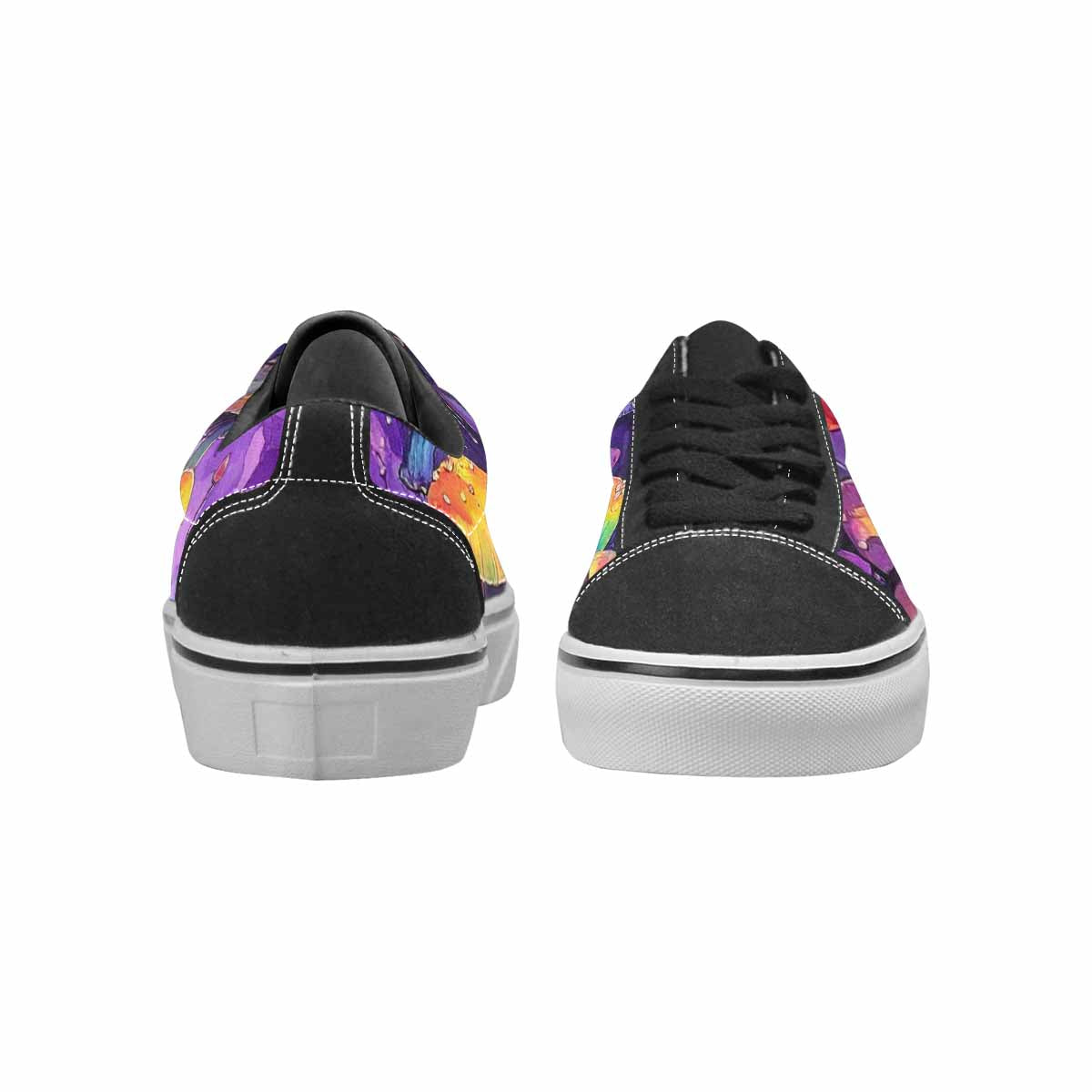 WOMEN'S Rainbow Drip Mushrooms Lace-Up Canvas Melting Art Sneakers