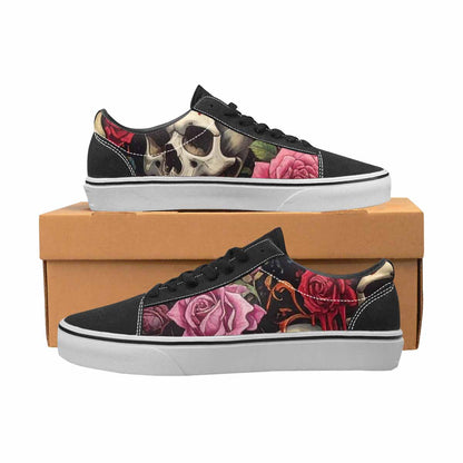 WOMEN'S Skulls Roses Melting Skulls Lace-Up Canvas Aesthetic Shoes