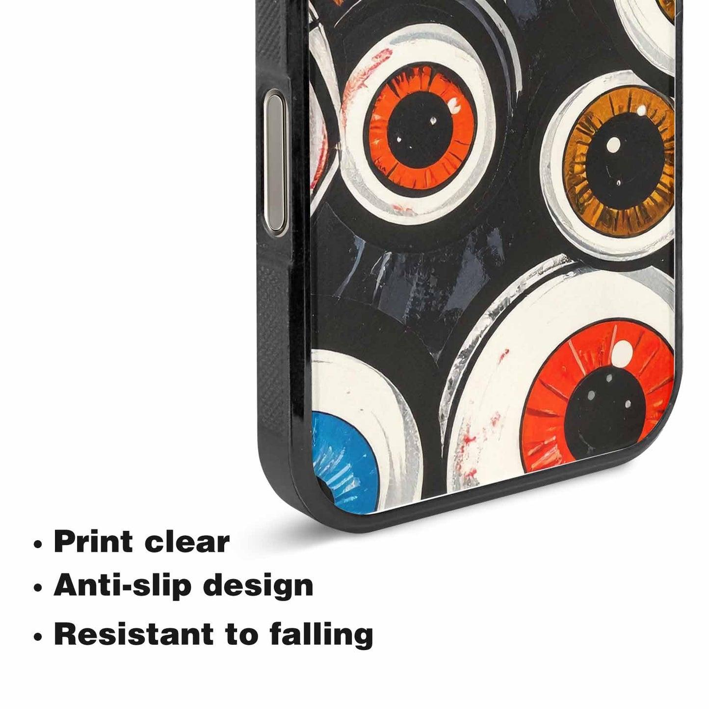 iPhone 15 Pro Max Case — Googly Cartoon Eyeballs, Custom Art Phone Cover