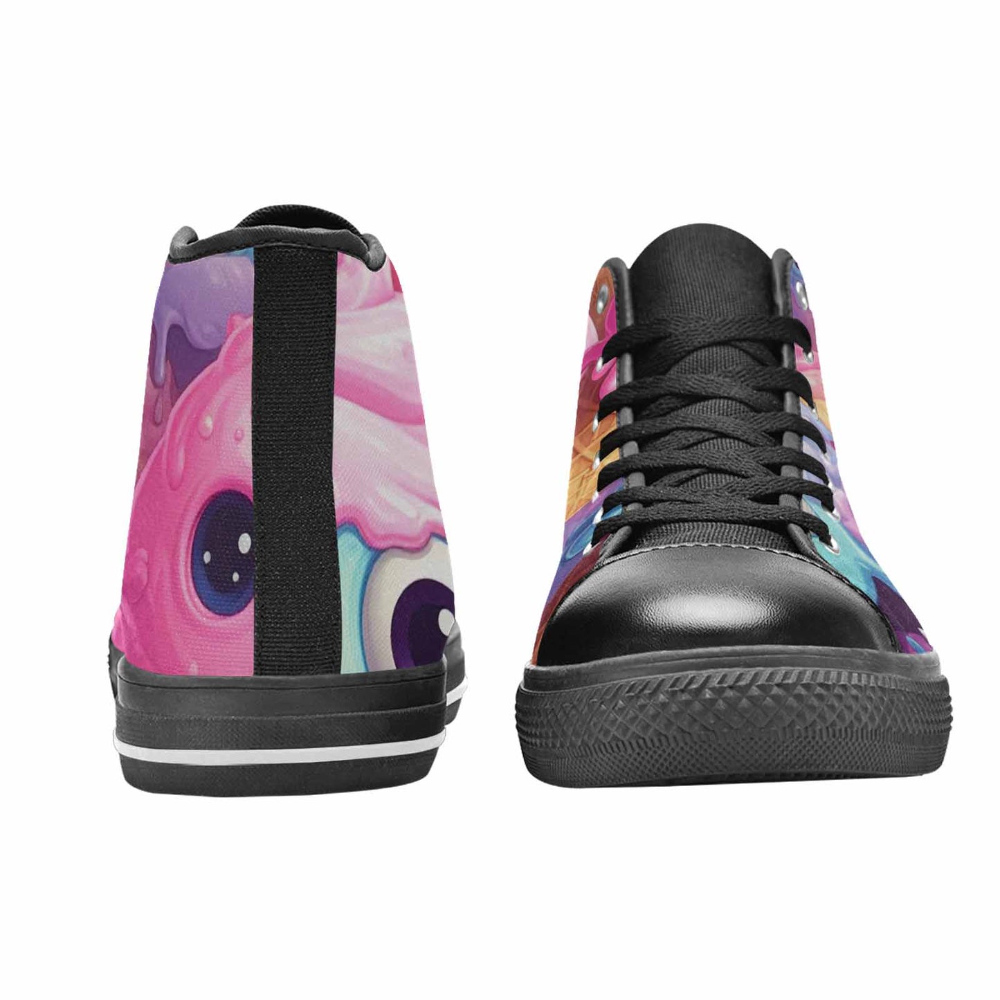 MEN'S Melting Icecream Cone Monster High Top Canvas Dark Academia Custom Shoes