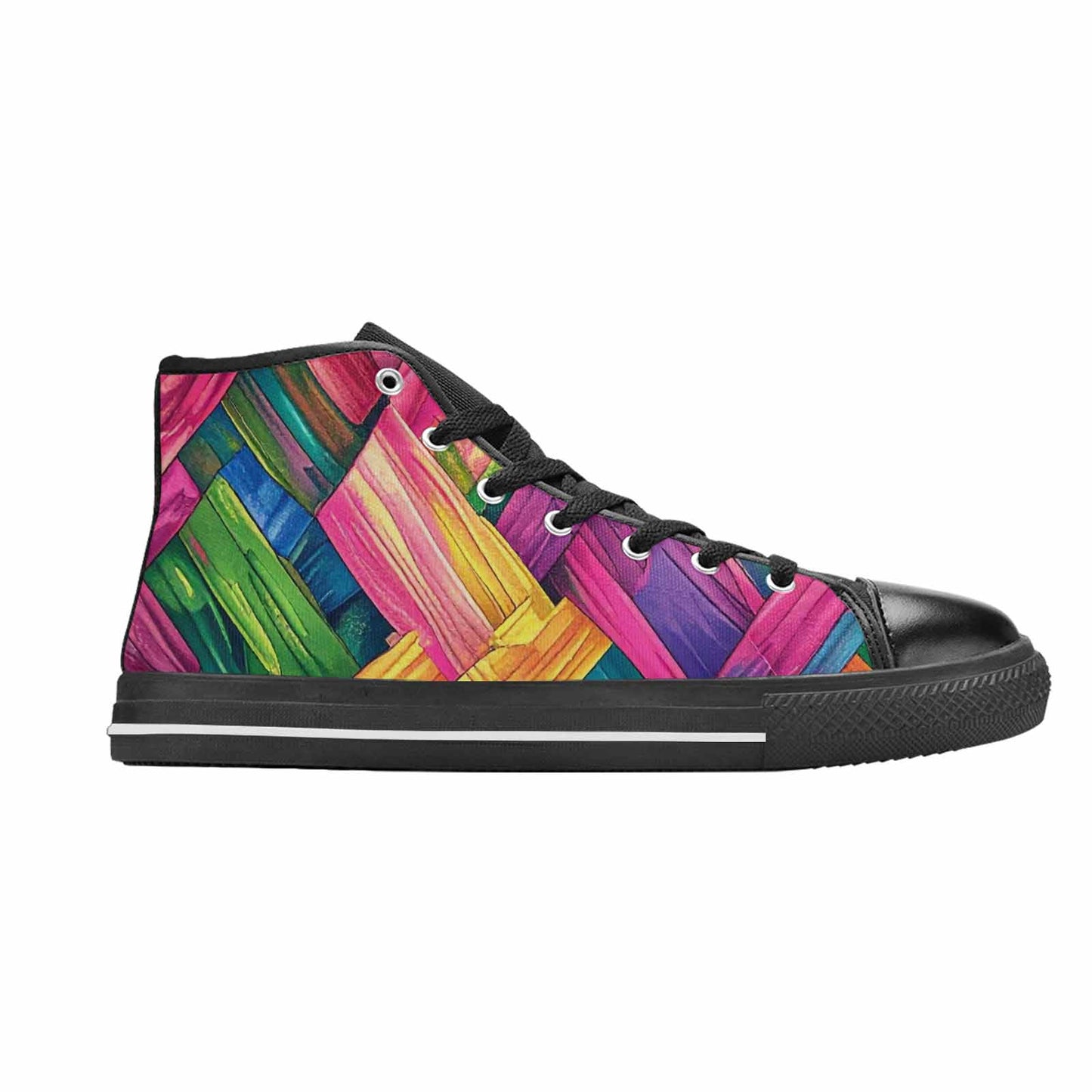 MEN'S Polysexual Flag Color High Top Canvas Wallpaper Art Sneakers