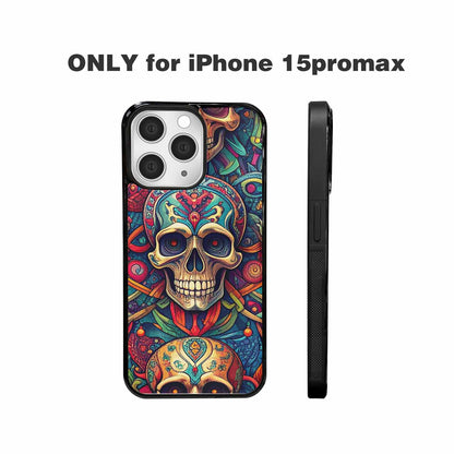 iPhone 15 Pro Max Case — Sacred Geometry Lots Of Skulls Seamless, Custom Printed Phone Case
