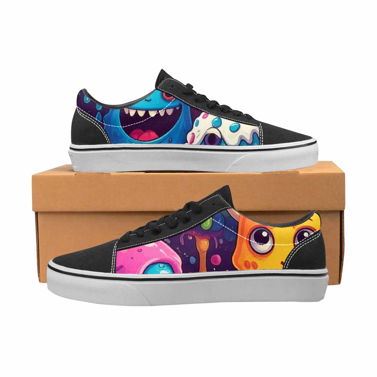 WOMEN'S Melting Ice Cream Monster Lace-Up Canvas Cottagecore Sneakers