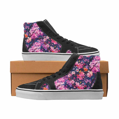 WOMEN'S Cherry Blossom High Top Canvas Boutique Cottagecore Custom Canvas Shoes