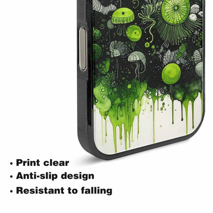 iPhone 15 Pro Max Case — Sea Creature Burst Black Green Ink, Customized Protective Case