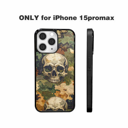 iPhone 15 Pro Max Case — Military Camo Texture Combined With Distressed, Personalized Phone Case