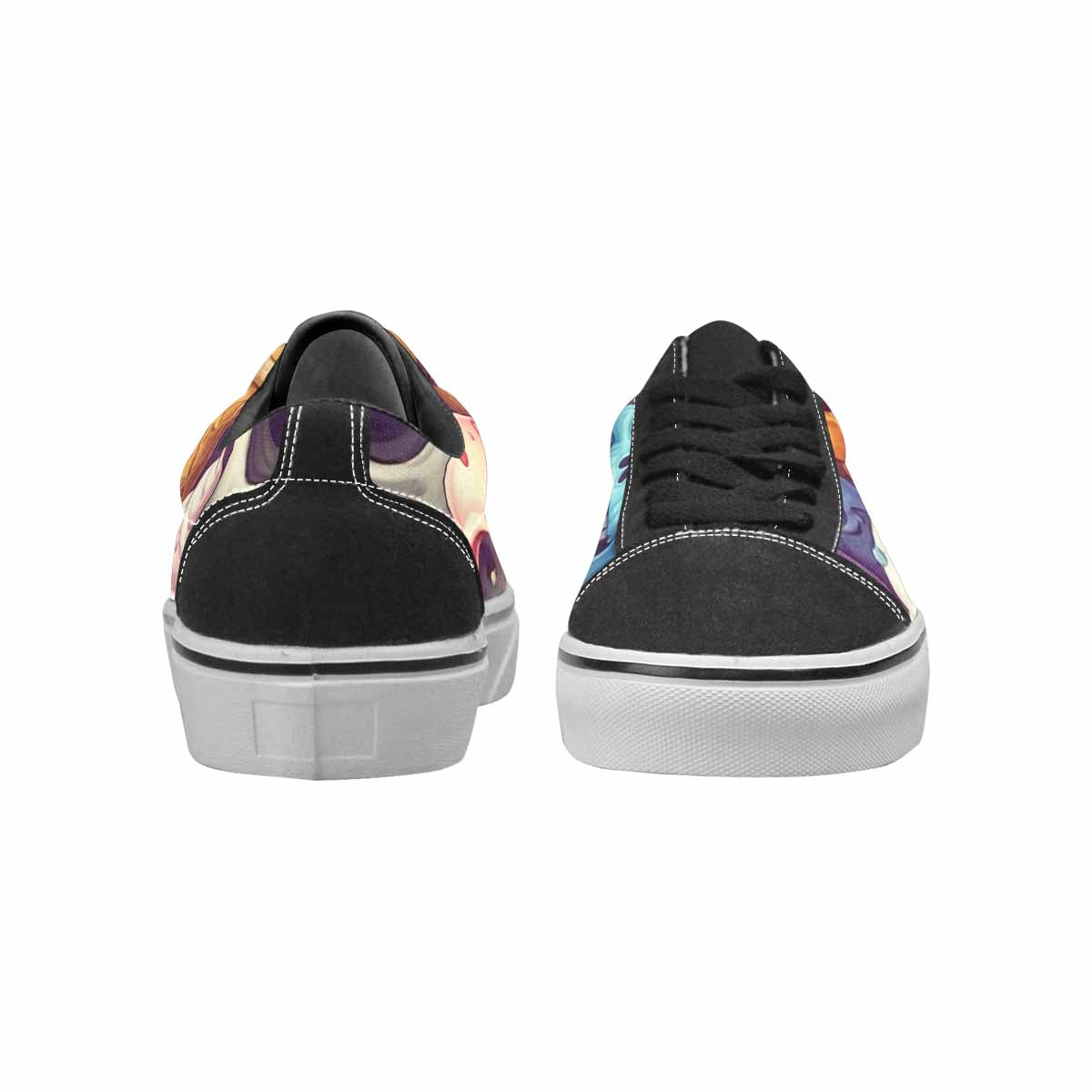 WOMEN'S Ice Cream Monsters  Lace-Up Canvas Melting Art Sneakers