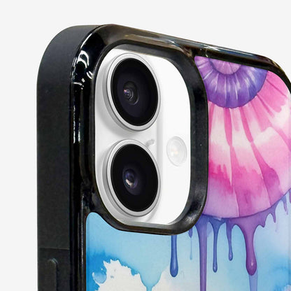 iPhone 16 Case — Dripping Tie Dye Spiral, Custom Art Phone Cover