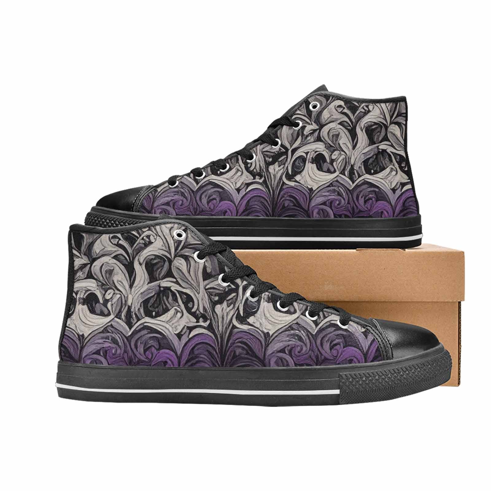 MEN'S Asexual Flag Color High Top Canvas Dreamcore Custom Sneakers