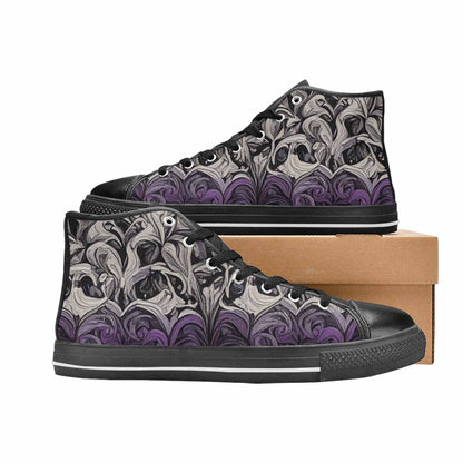 MEN'S Asexual Flag Color High Top Canvas Dreamcore Custom Sneakers