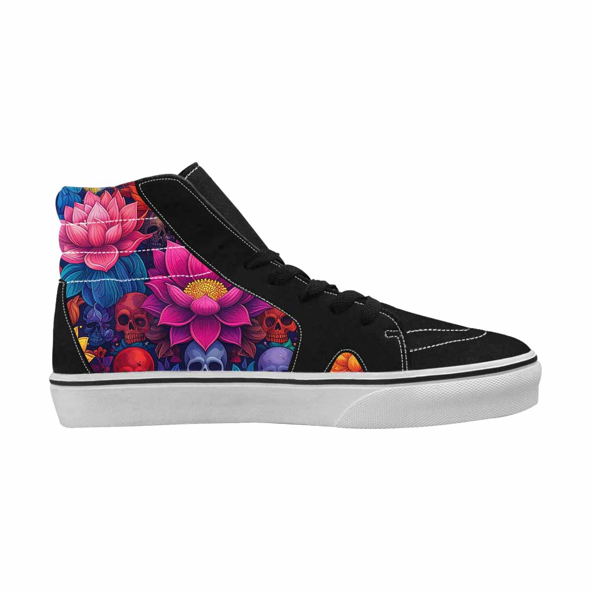 WOMEN'S Lotus Skulls High Top Canvas Dark Academia Sneakers