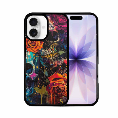 iPhone 17 Case — Skulls Roses Acid Wash Custom Gothic, Custom Print Case Cover