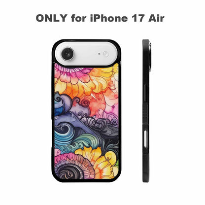 iPhone 17 Air Case — Tie Dye Swirls Black White Tie, Custom Designed Case Cover