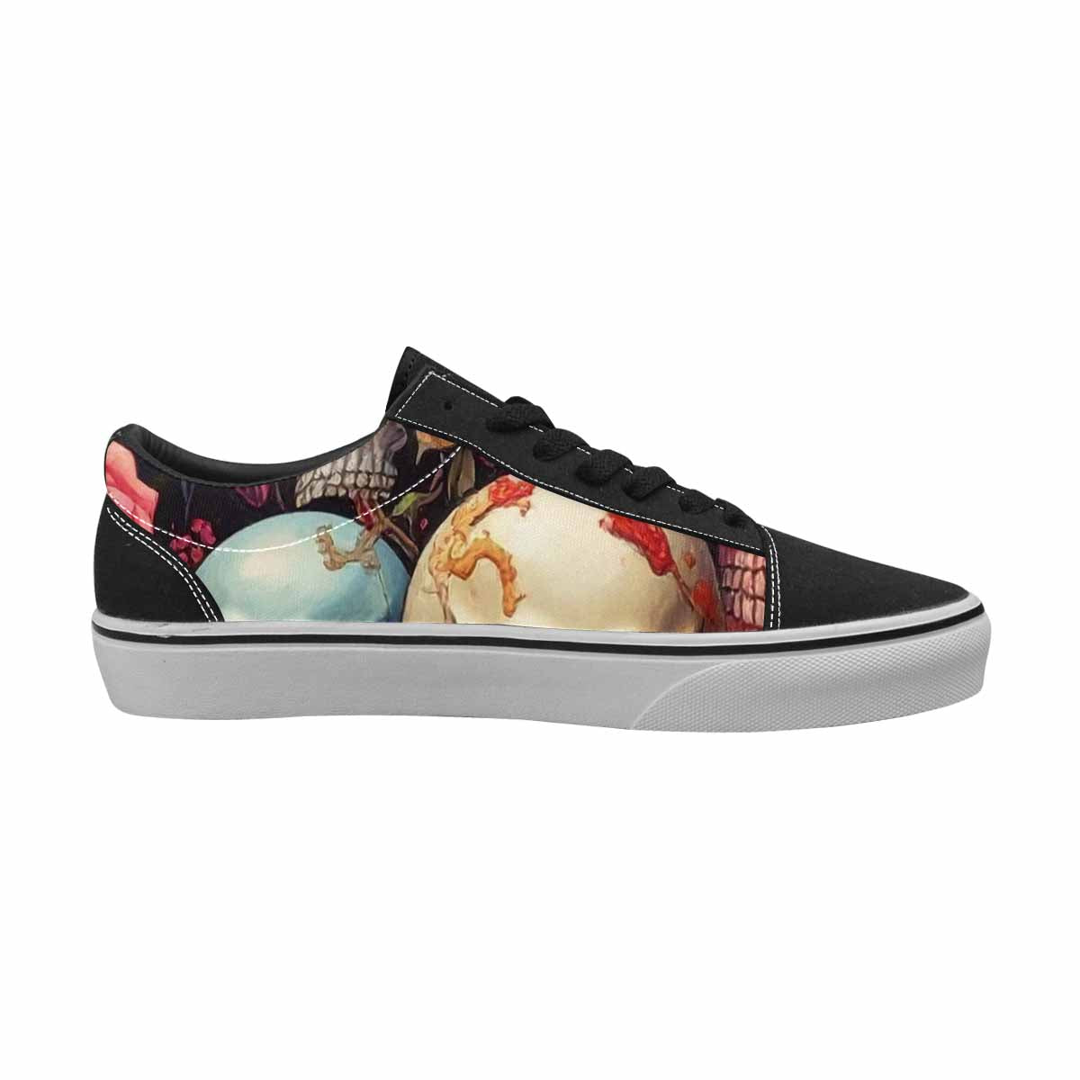 WOMEN'S Skulls Roses Melting Skulls Lace-Up Canvas Aesthetic Custom Shoes