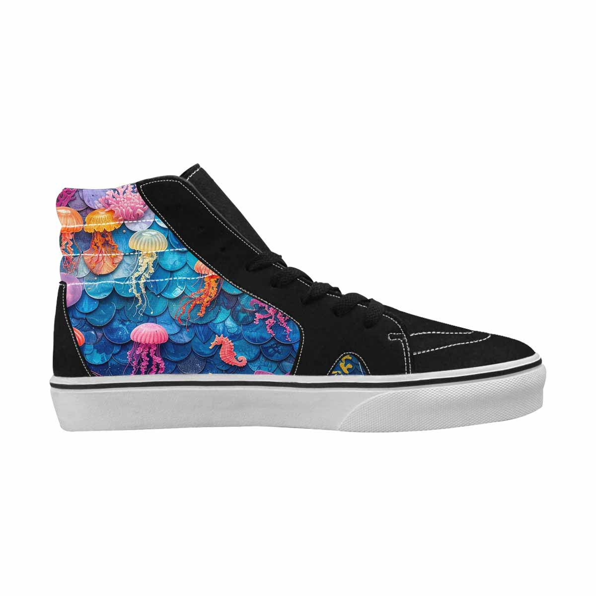 MEN'S Fish Scale Coral High Top Canvas Surreal Custom Sneakers