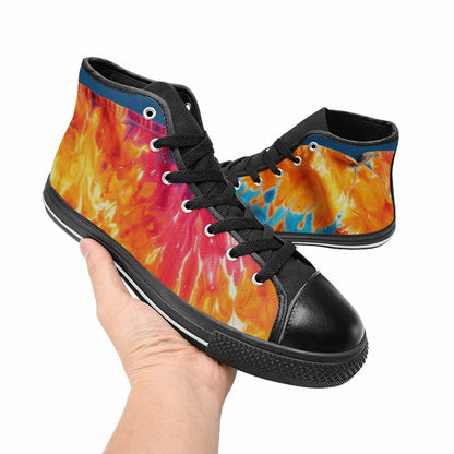 MEN'S Tie Dye Mixed Style High Top Canvas Neon Fantasy Custom Sneakers