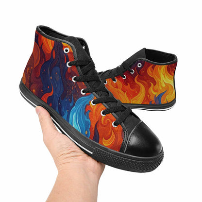 WOMEN'S Fire Flame High Top Canvas Y2K Shoes