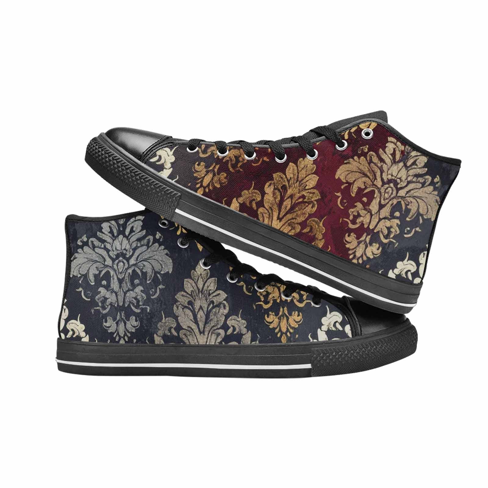 WOMEN'S Damask Ornamental Wallpaper High Top Canvas Cottagecore Custom Shoes
