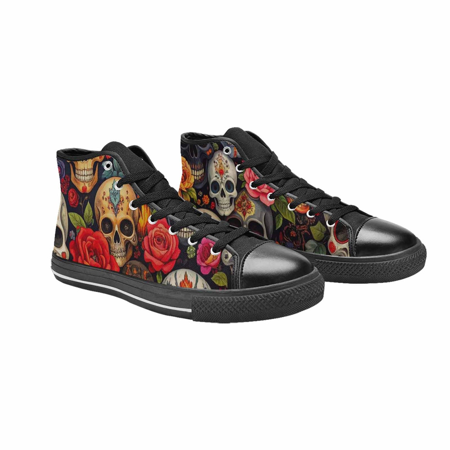 WOMEN'S Skull High Top Canvas Dark Academia Custom Sneakers