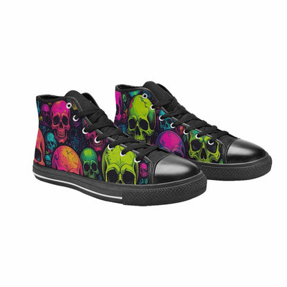 WOMEN'S Skulls - Neon High Top Canvas Dreamcore Custom Shoes